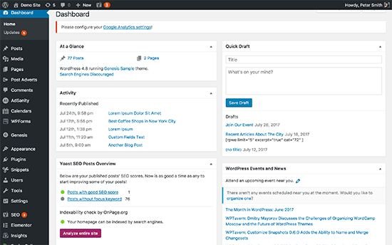 Website performance dashboard built by VisibilityXperts